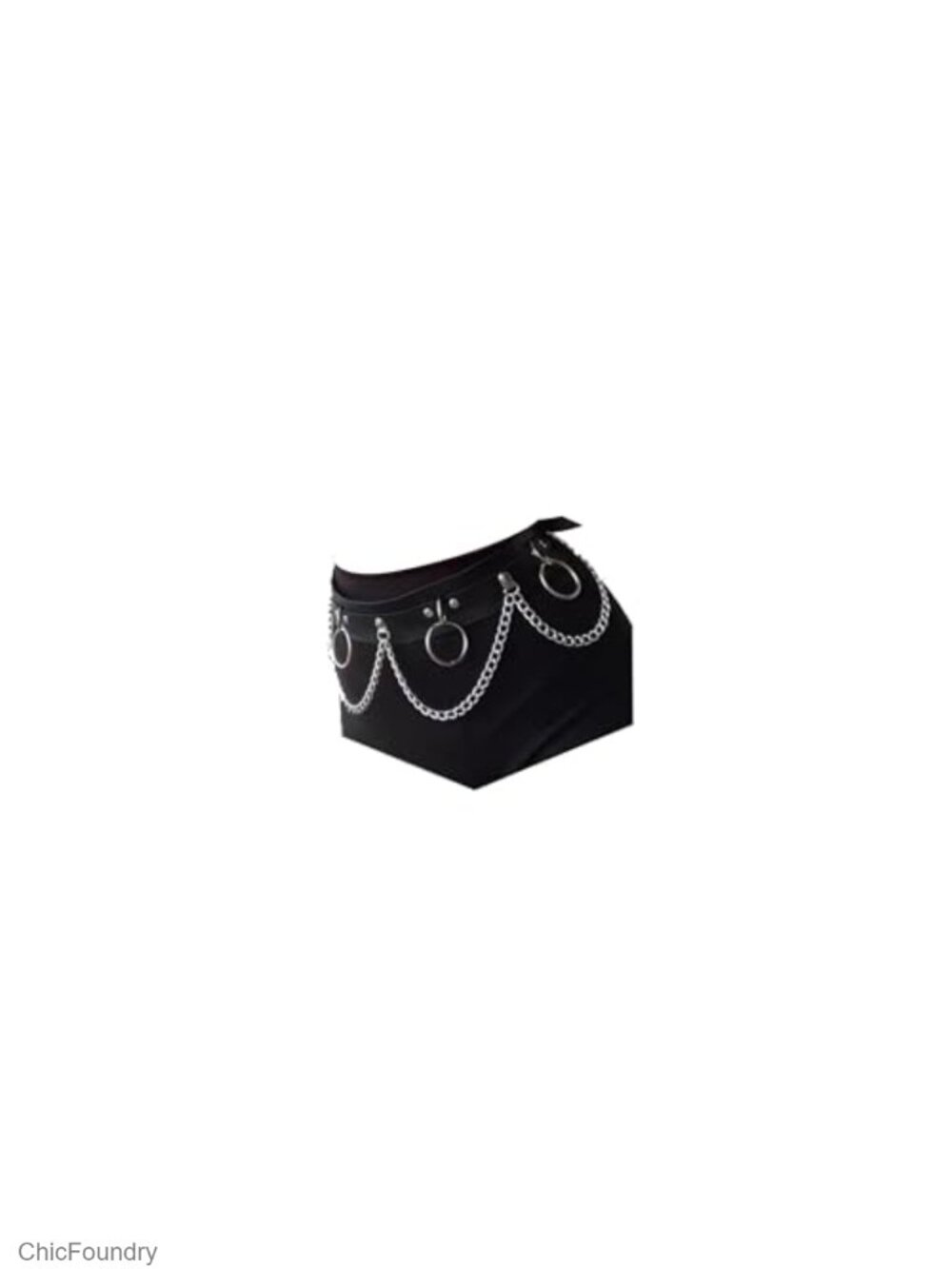 Punk Chain Belt Women Goth Rave Leather Belt with Chain
